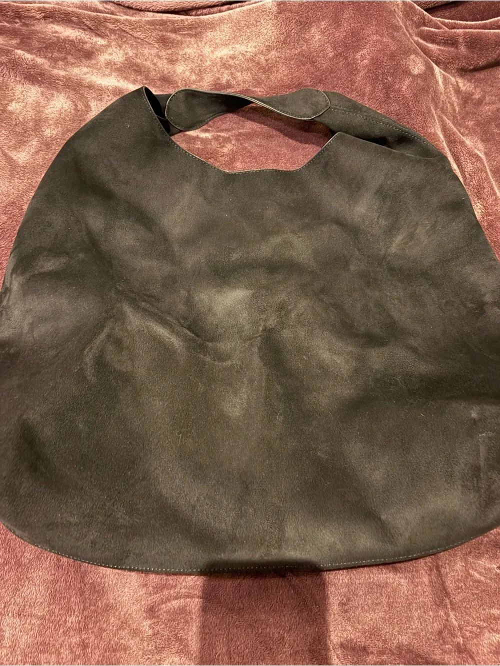 Black Suede Hobo Shoulder Bag- GAP